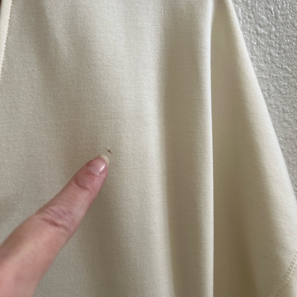 Halston Heritage Size 0 XXS Drop Waist Ponte Cream Knit Preppy Tier Short Dress - Picture 4 of 12